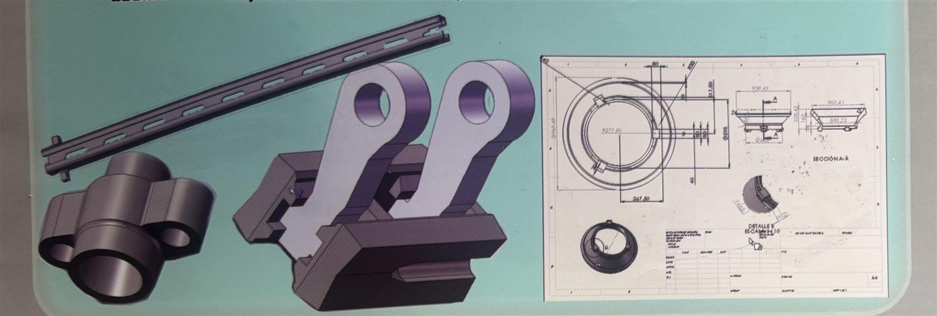 Modelos 3D y plano CAD de piezas desarrolladas por Fundición Navarro