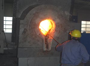 Horno de fusión en operación